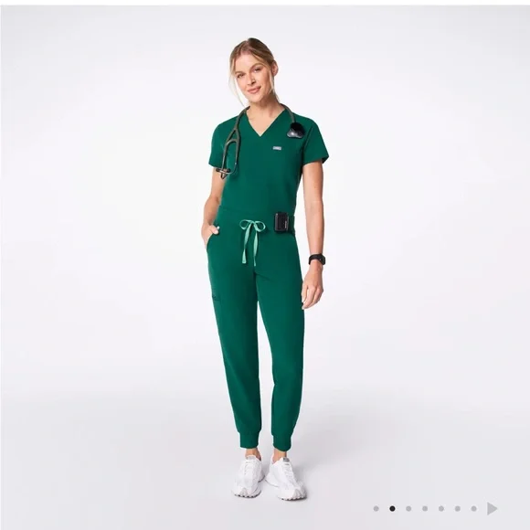 Figs Teal Jogger Scrub Pants - Picture 2 of 12